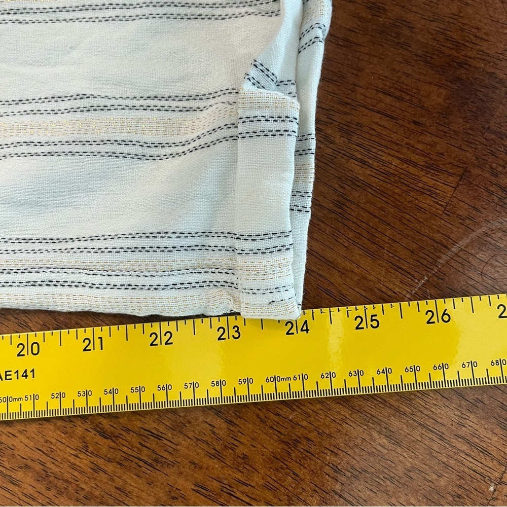 NWT M.A.B.E Casual Striped Cream Jumpsuit with metallic stripes size medium - Picture 6 of 9